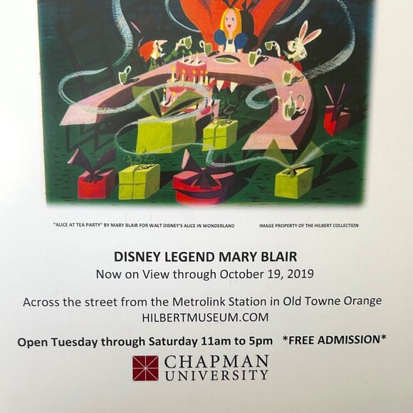 Alice in Wonderland Disney Artist Mary Blair Poster Chapman University - Picture 3 of 6